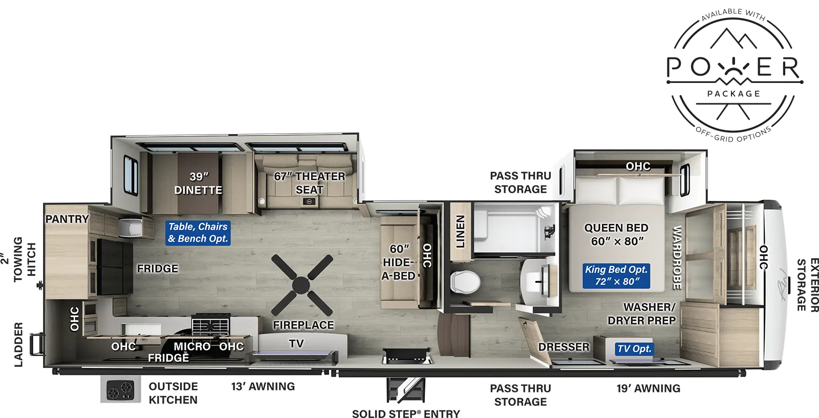 Rockwood Signature Fifth Wheels R376RK Floorplan